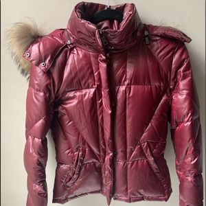 Andrew Marc Down Jacket with Racoon Fur, Size Small